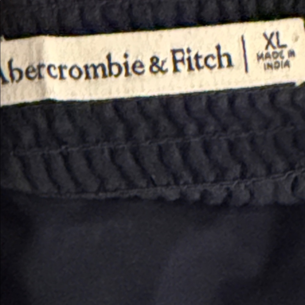 Abercrombie & Fitch Blue Floral Emerson Linen Puff Sleeve Mini Dress Size XL - Picture 8 of 9